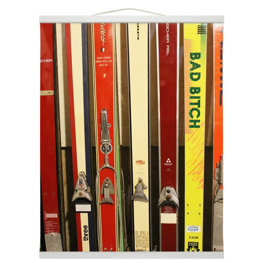 Hanging Canvas Print - Skis and Bindings