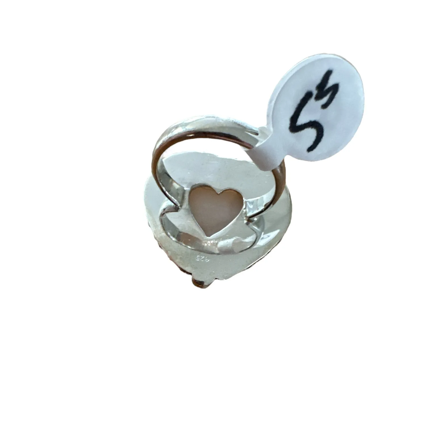 HEART Natrolite Solid 925 Sterling Silver Ring 5.5