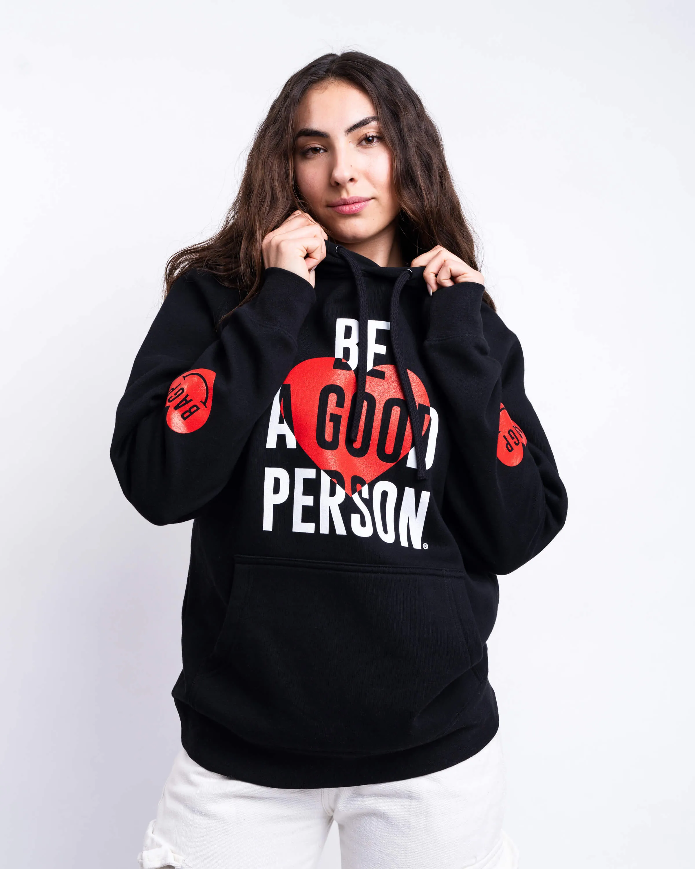 Heart On Your Sleeve Lightweight Hoodie - Black