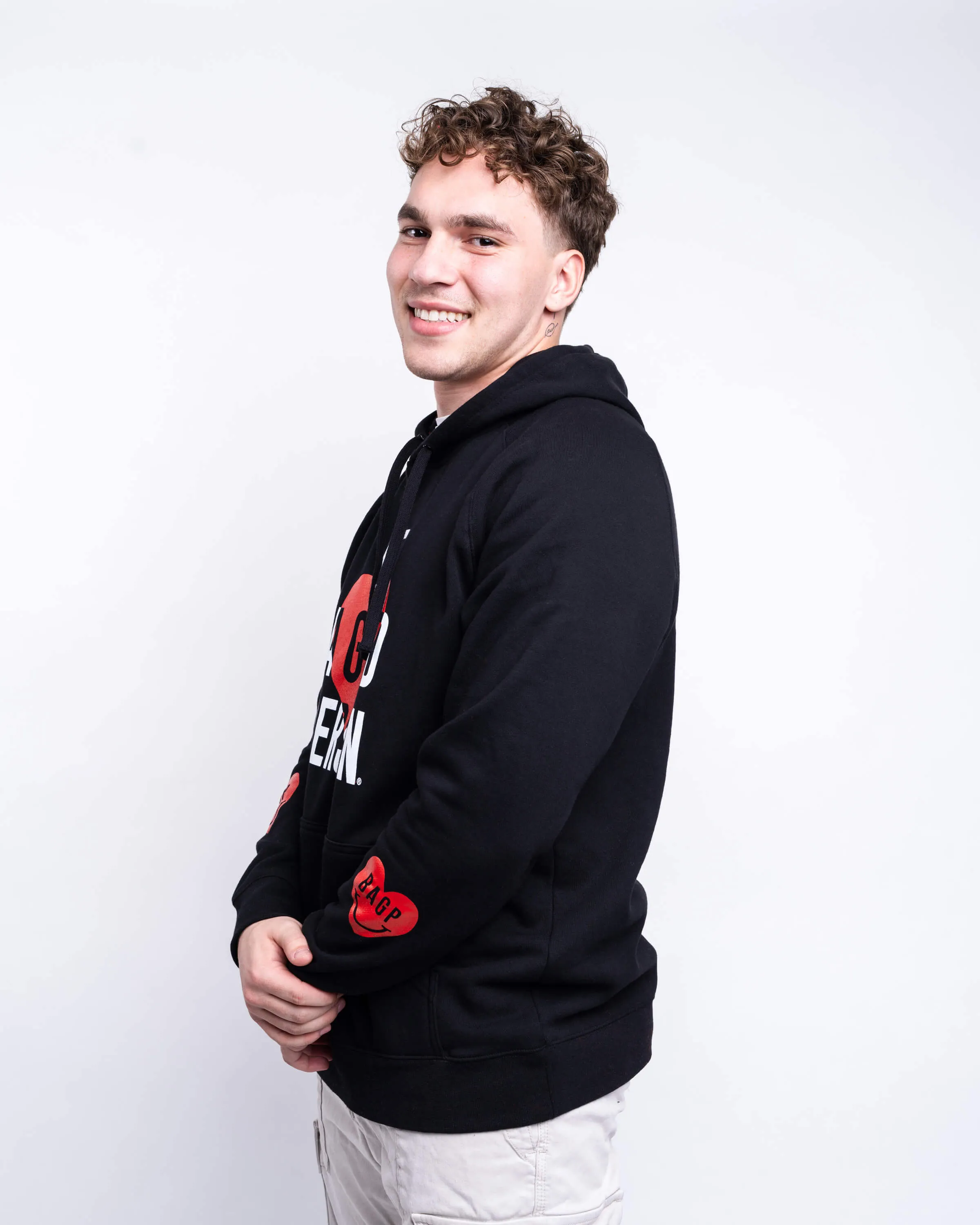 Heart On Your Sleeve Lightweight Hoodie - Black