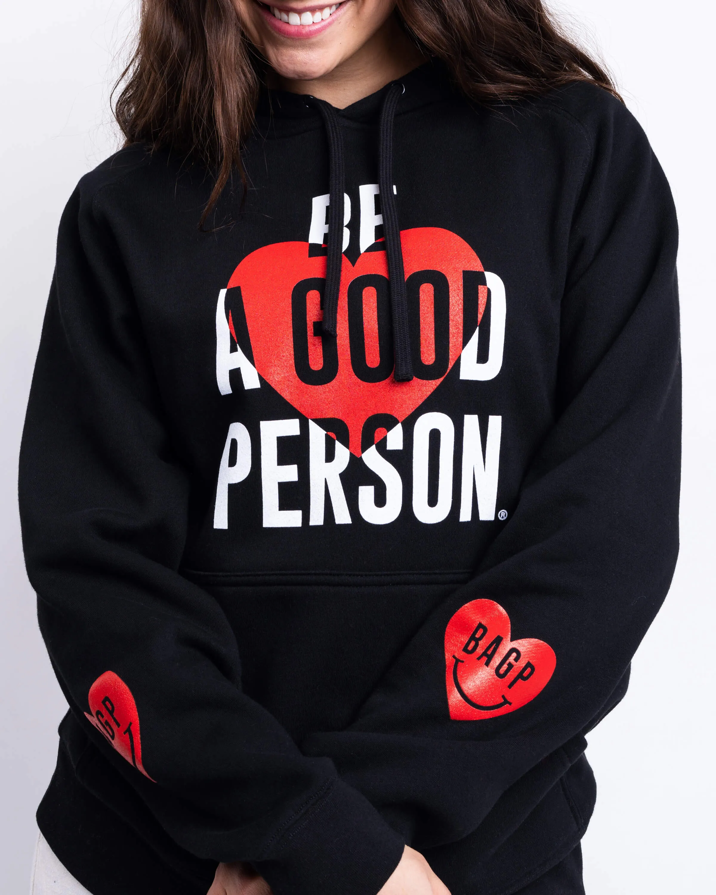 Heart On Your Sleeve Lightweight Hoodie - Black