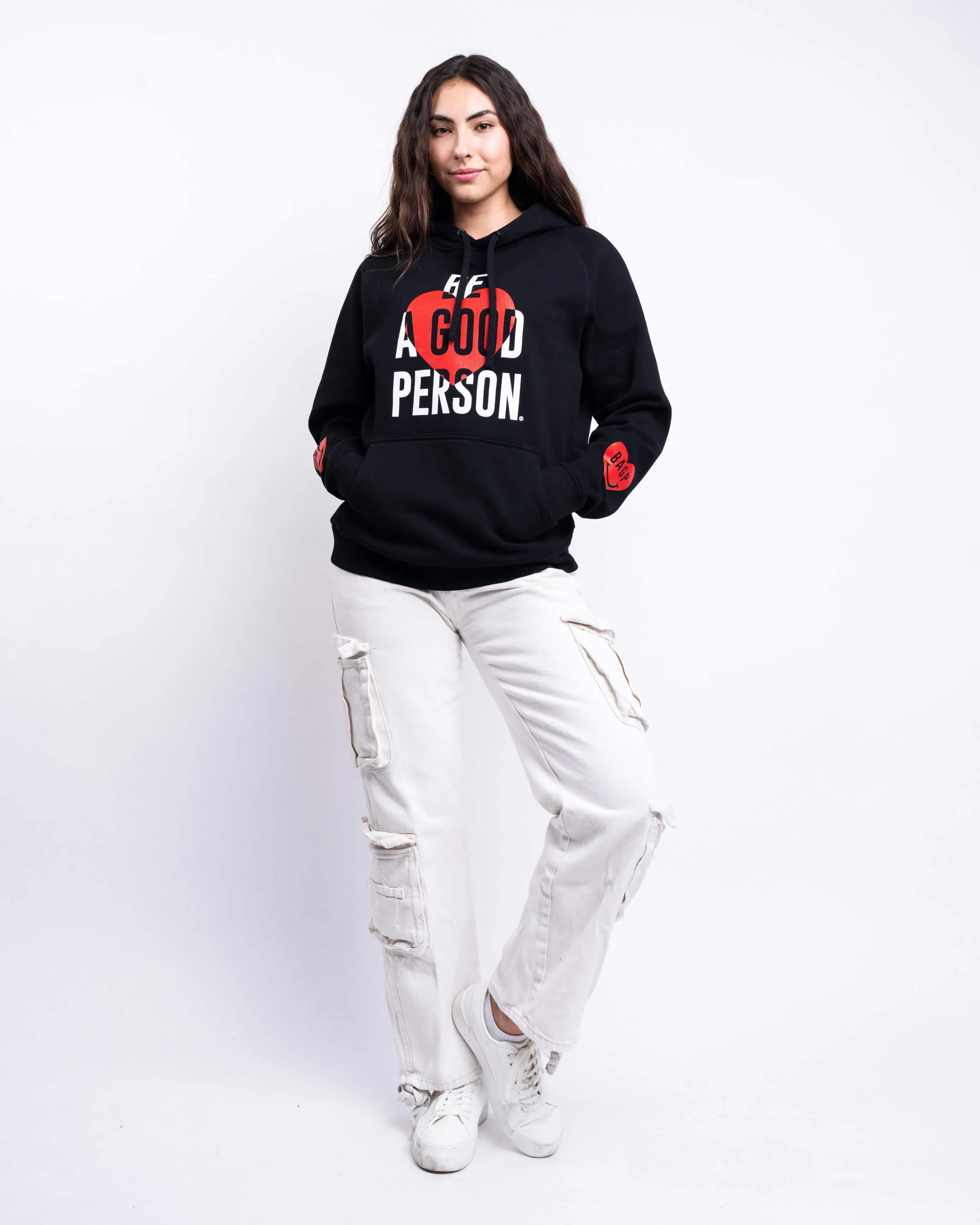 Heart On Your Sleeve Lightweight Hoodie - Black
