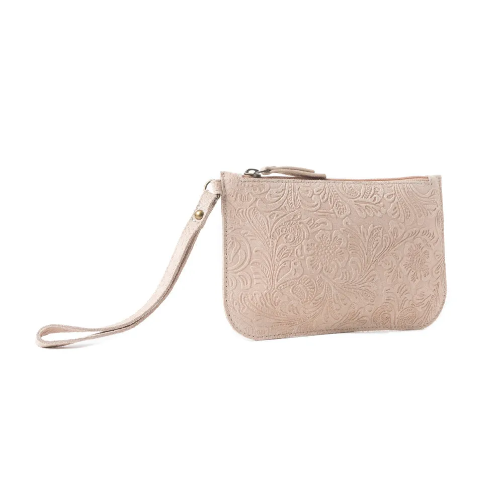 Heritage Leather Clutch Wristlet Bag
