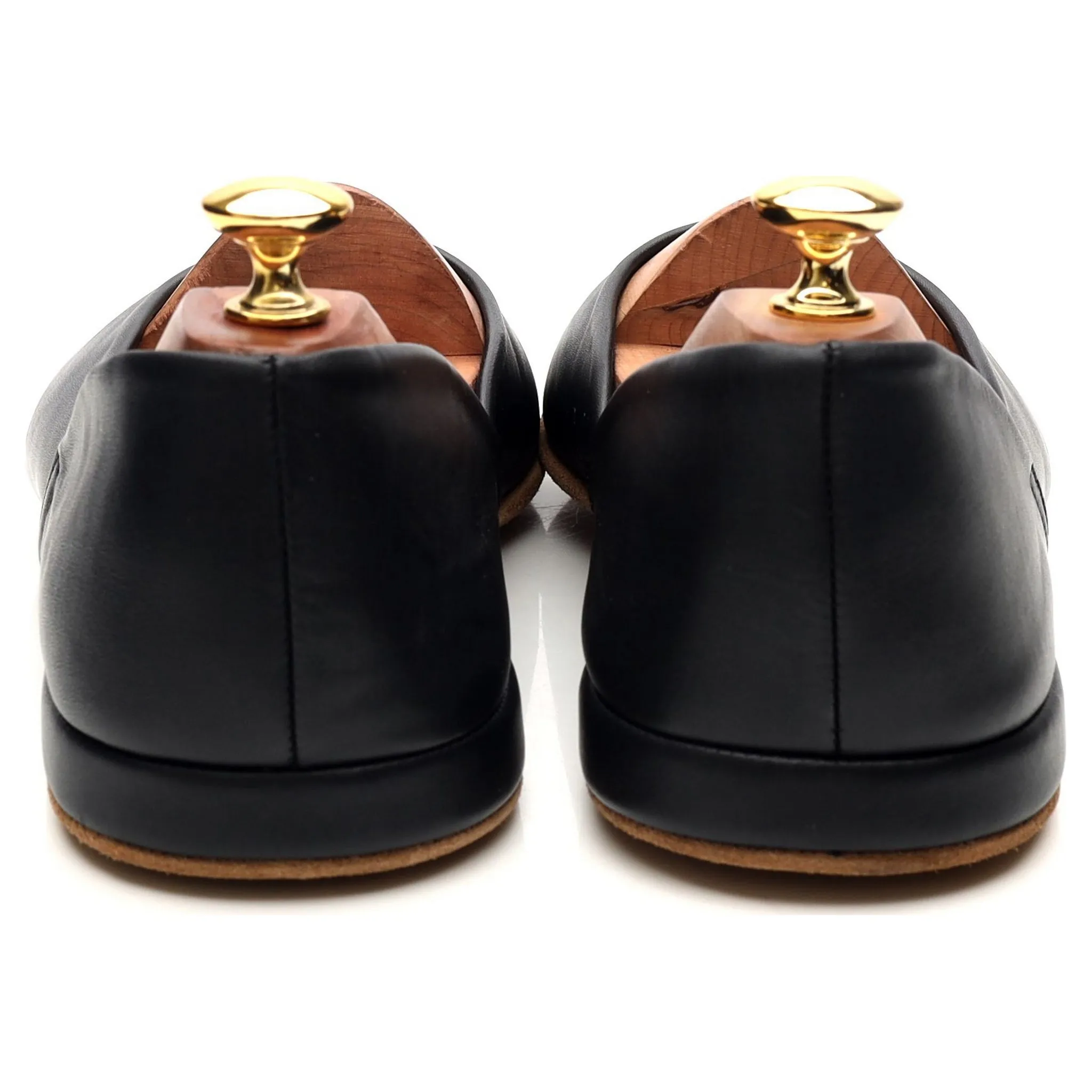 'Hermes 03' Black Leather Slippers UK 9 F