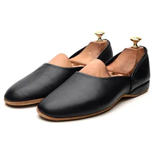 'Hermes 03' Black Leather Slippers UK 9 F