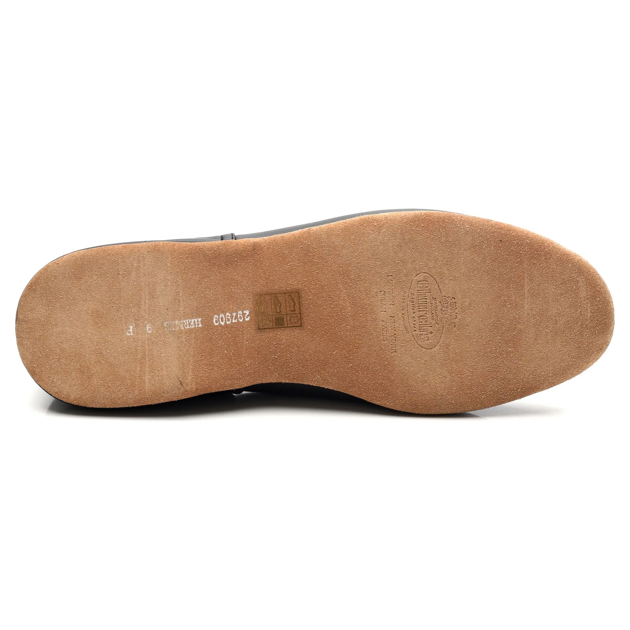 'Hermes 03' Black Leather Slippers UK 9 F
