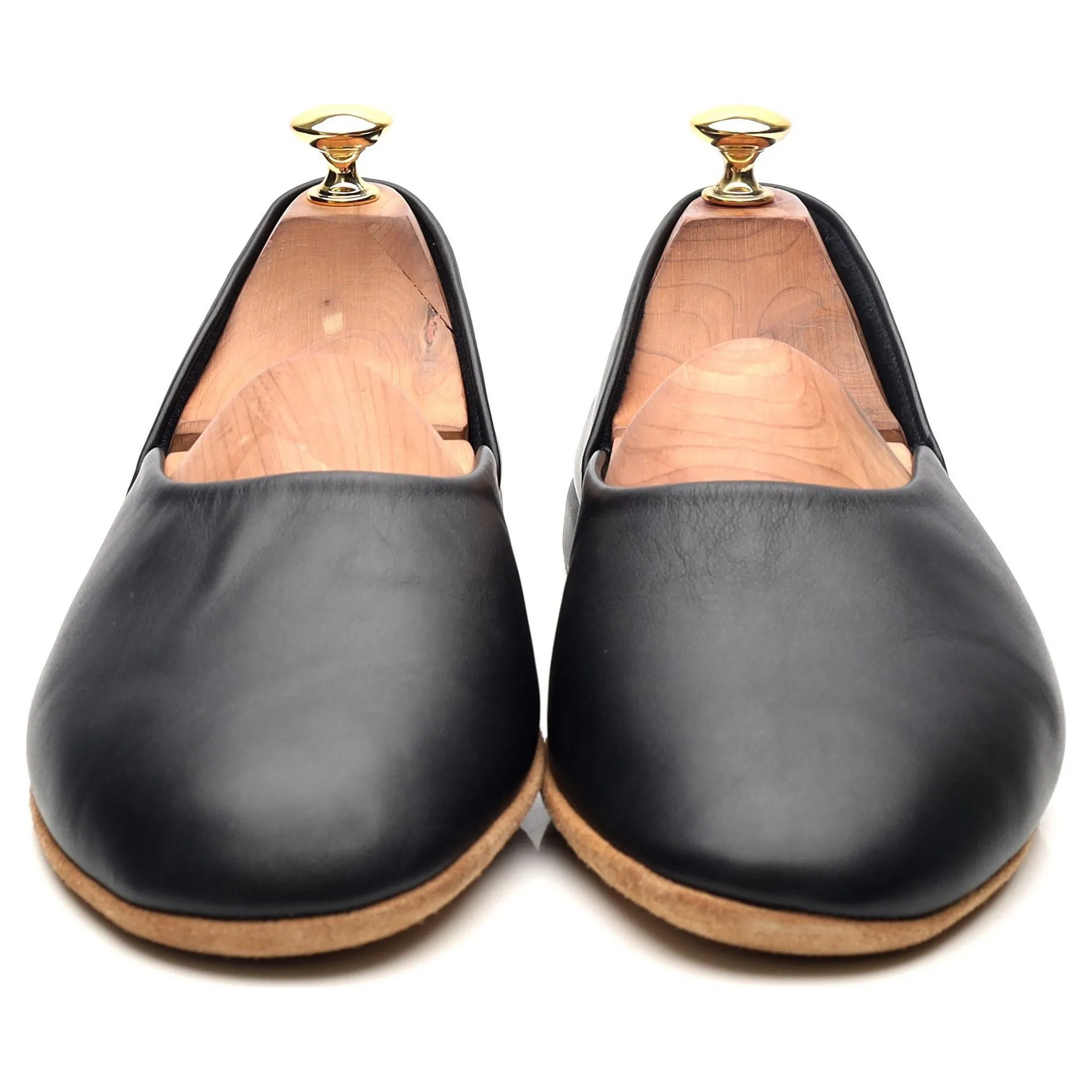 'Hermes 03' Black Leather Slippers UK 9 F