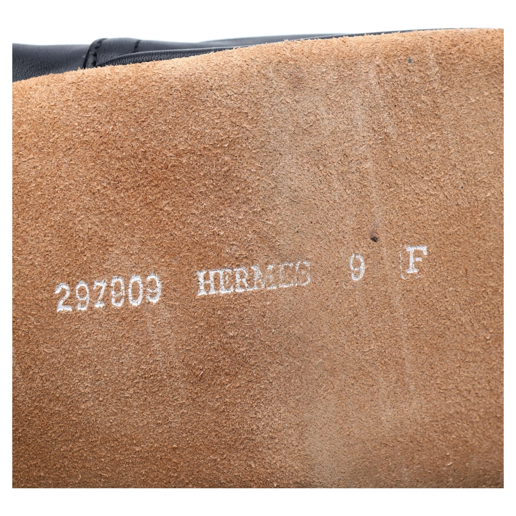 'Hermes 03' Black Leather Slippers UK 9 F