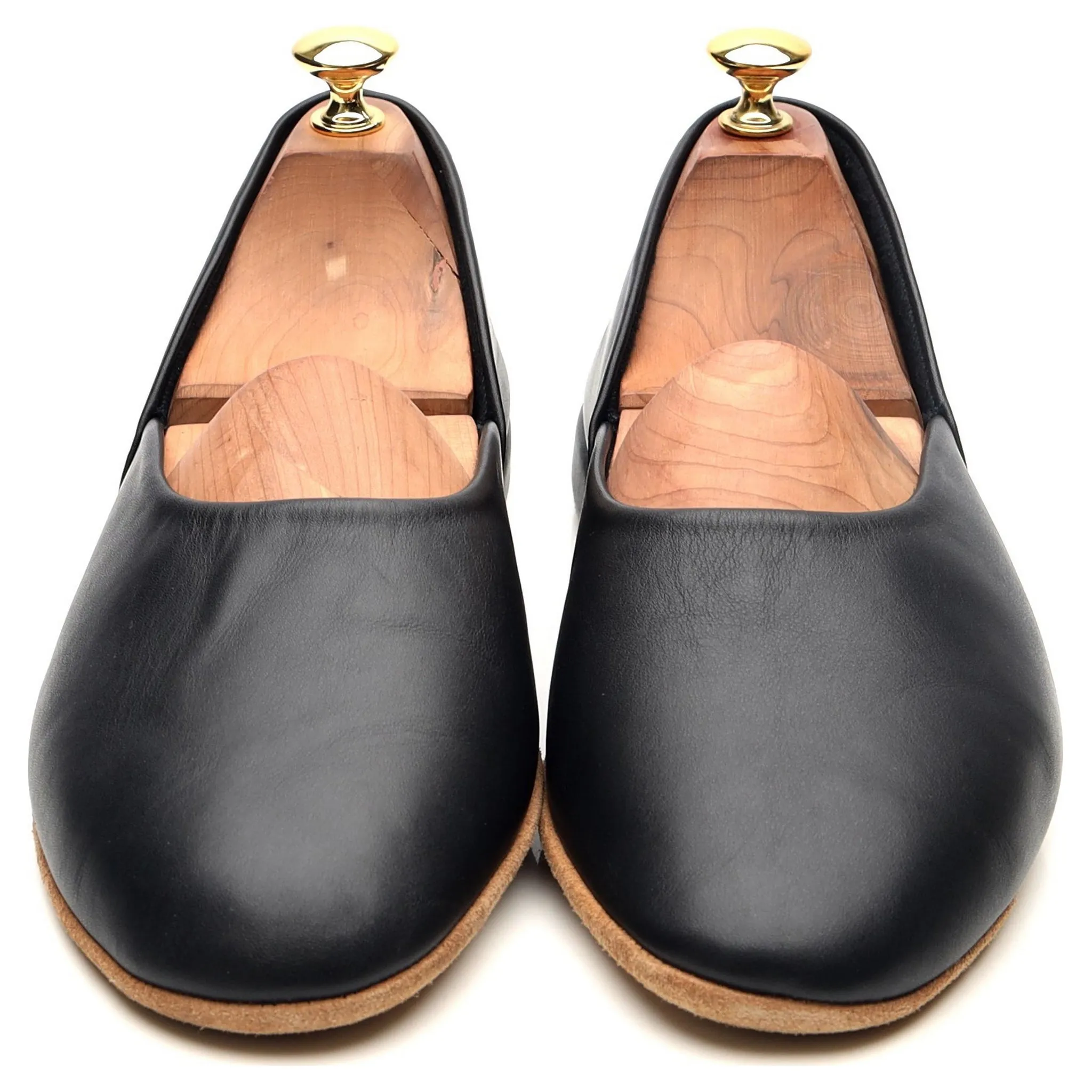'Hermes 03' Black Leather Slippers UK 9 F