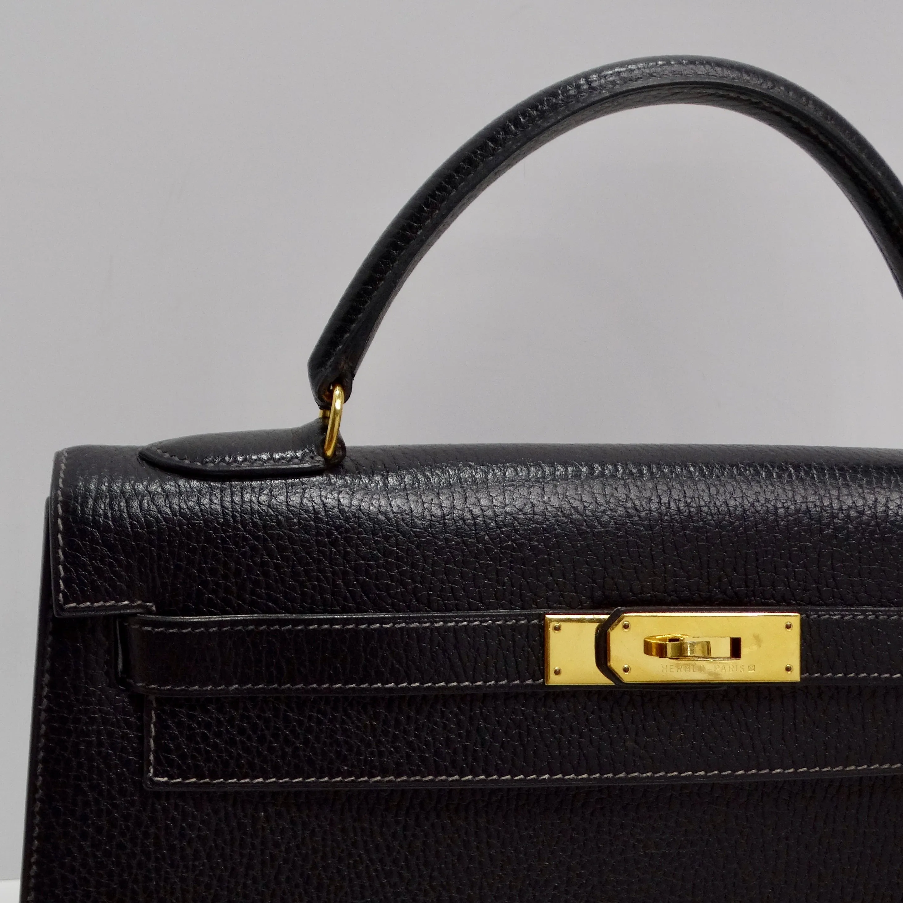 Hermes Kelly 1993 Black Ardennes Leather 32 Cm