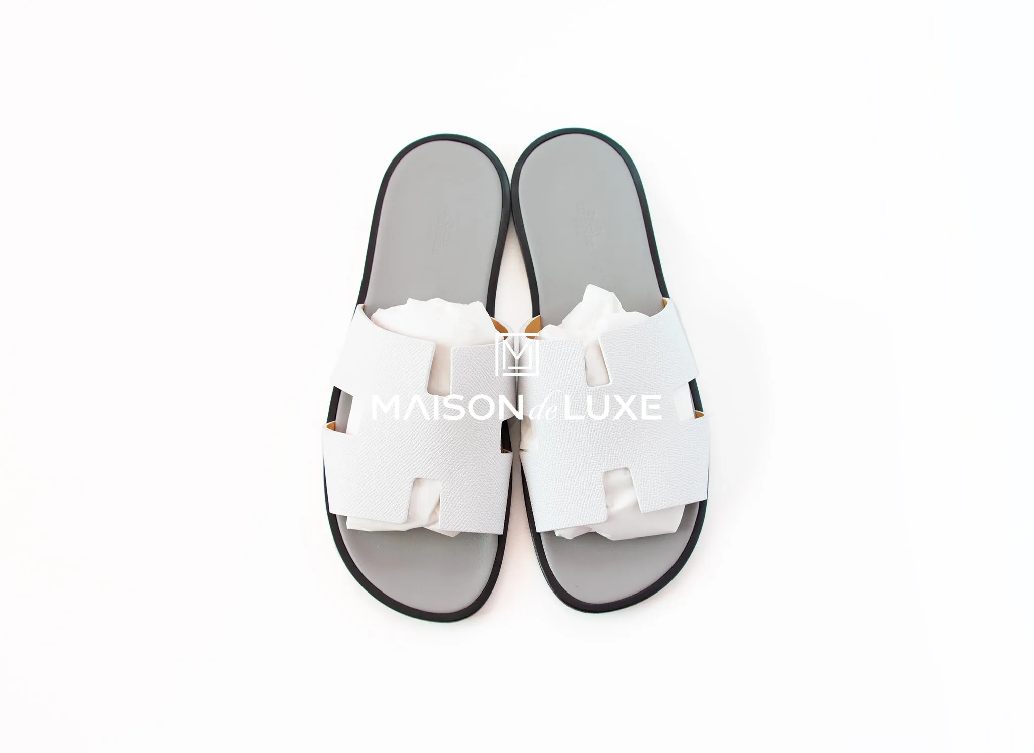 Hermes Men's White Gray Izmir Sandal 44