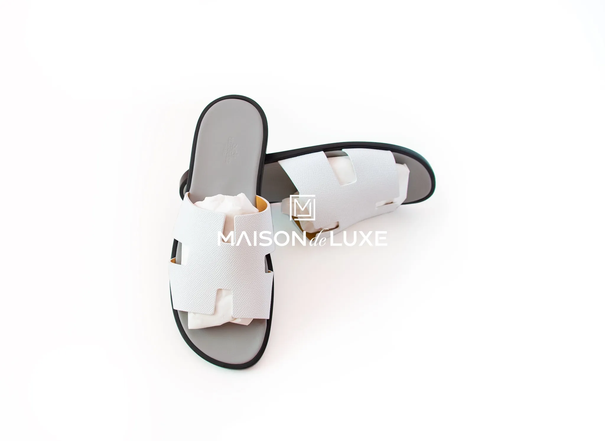 Hermes Men's White Gray Izmir Sandal 44