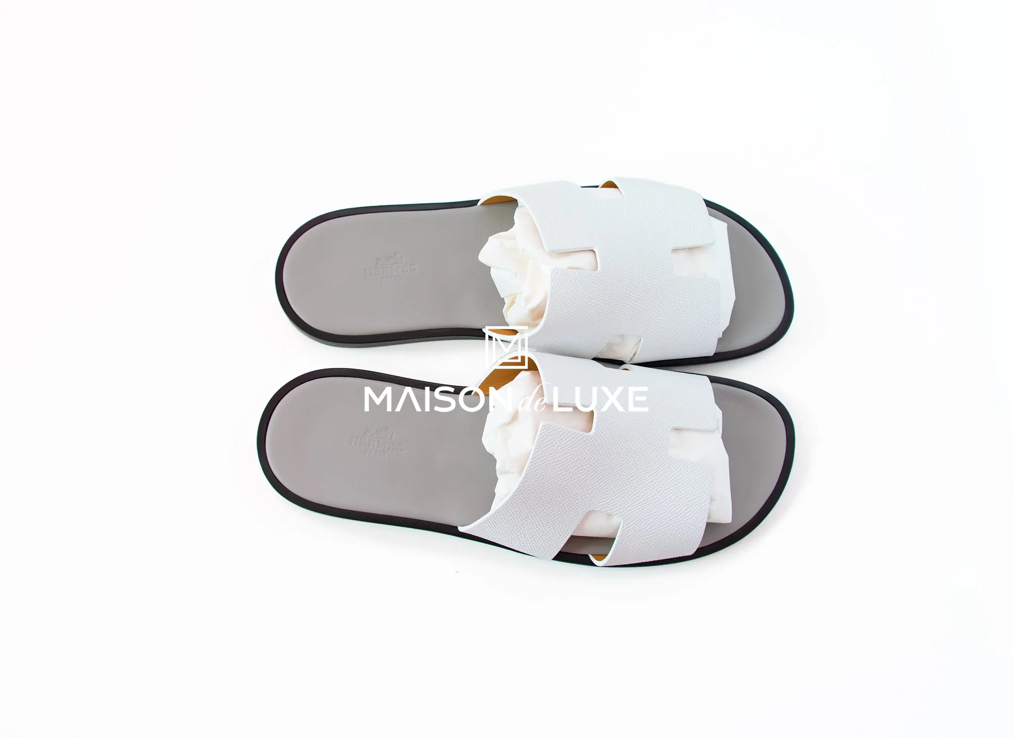 Hermes Men's White Gray Izmir Sandal 44