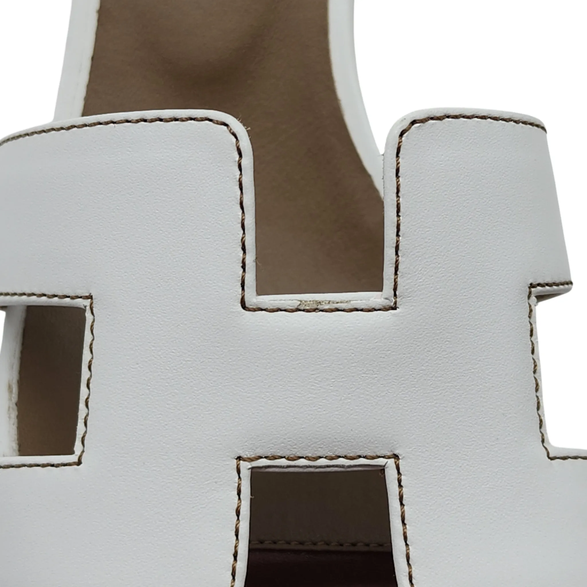 Hermes Oasis Sandals - Leather - White 37.5