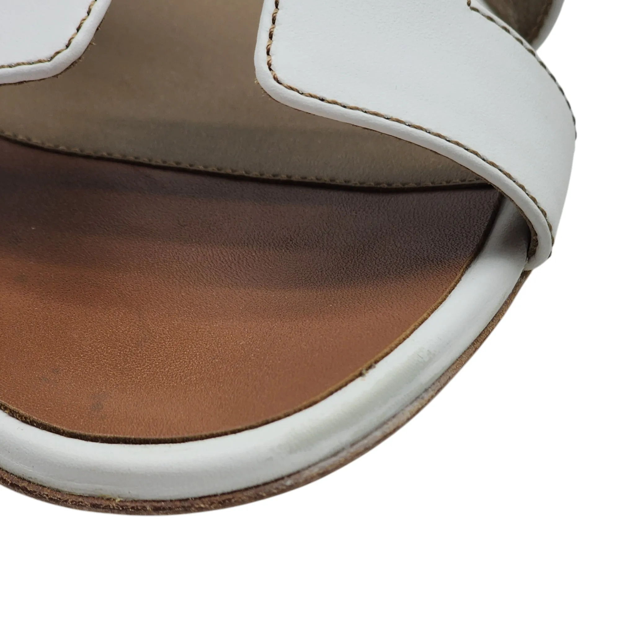 Hermes Oasis Sandals - Leather - White 37.5
