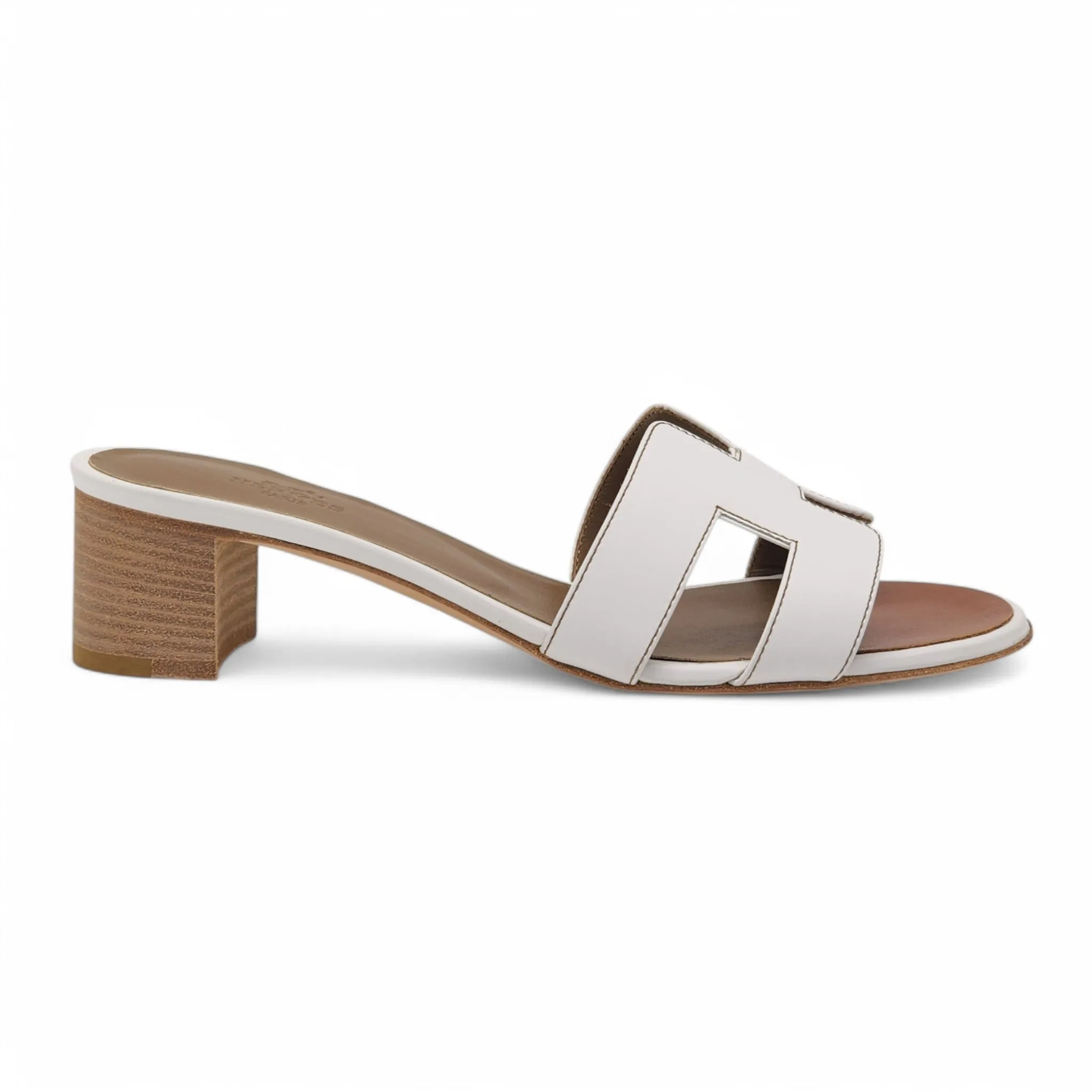 Hermes Oasis Sandals - Leather - White 37.5