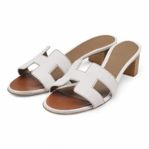 Hermes Oasis Sandals - Leather - White 37.5
