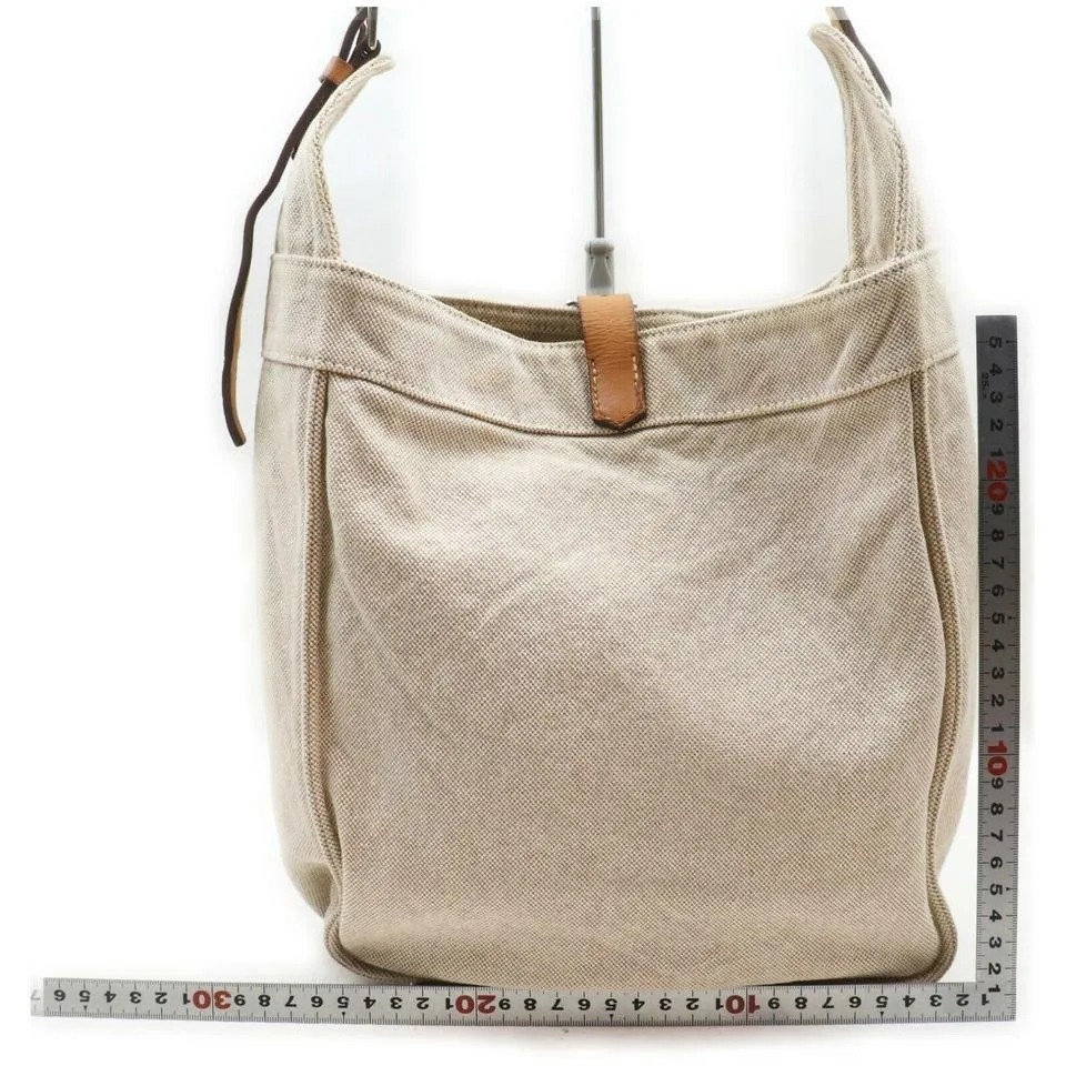 Hermès Beige x Brown Toile Marwari Hobo Shoulder Bag  861966