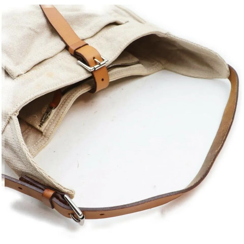 Hermès Beige x Brown Toile Marwari Hobo Shoulder Bag  861966