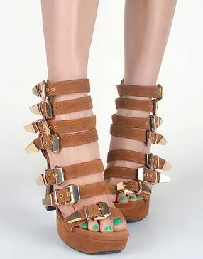 High Quality Black Stripe Shoes Woman Platform Sandals Ankle Wrap Gladiator Sandals Women Open Toe Chunky High Heel Summer Shoes