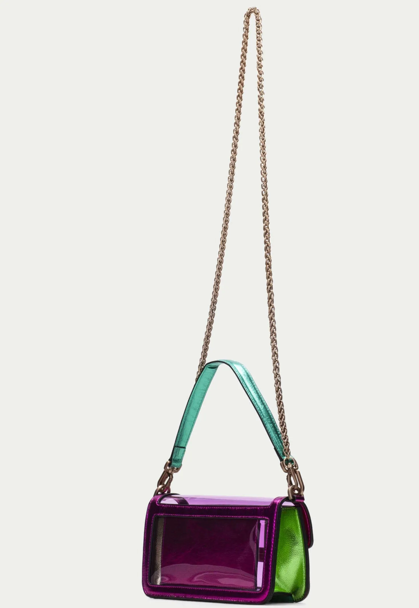 Hispanitas Metallic Multi Leather Shoulder Bag