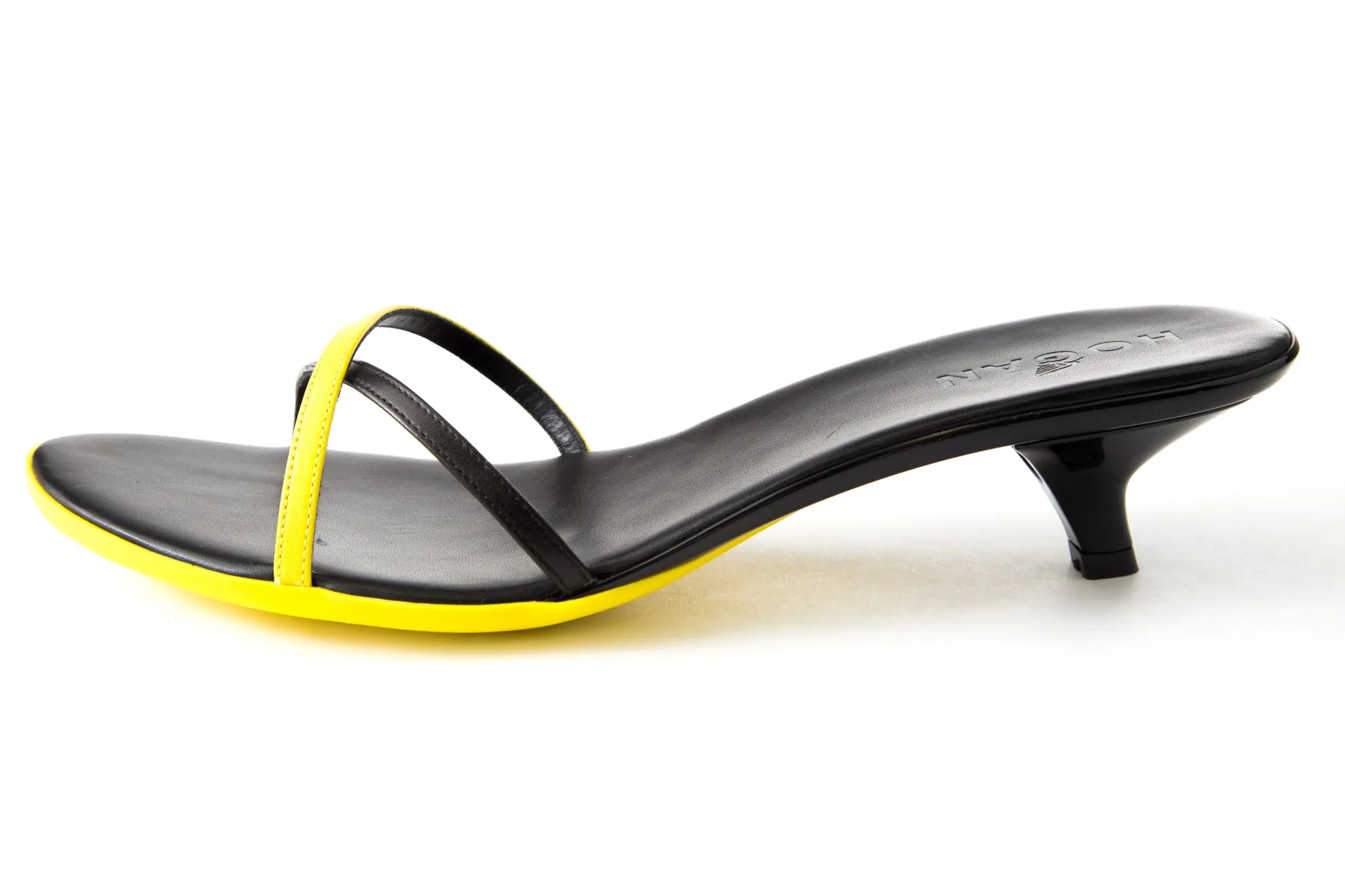 Hogan by TOD'S Slick Crossed Bands Shoes Black/Yellow