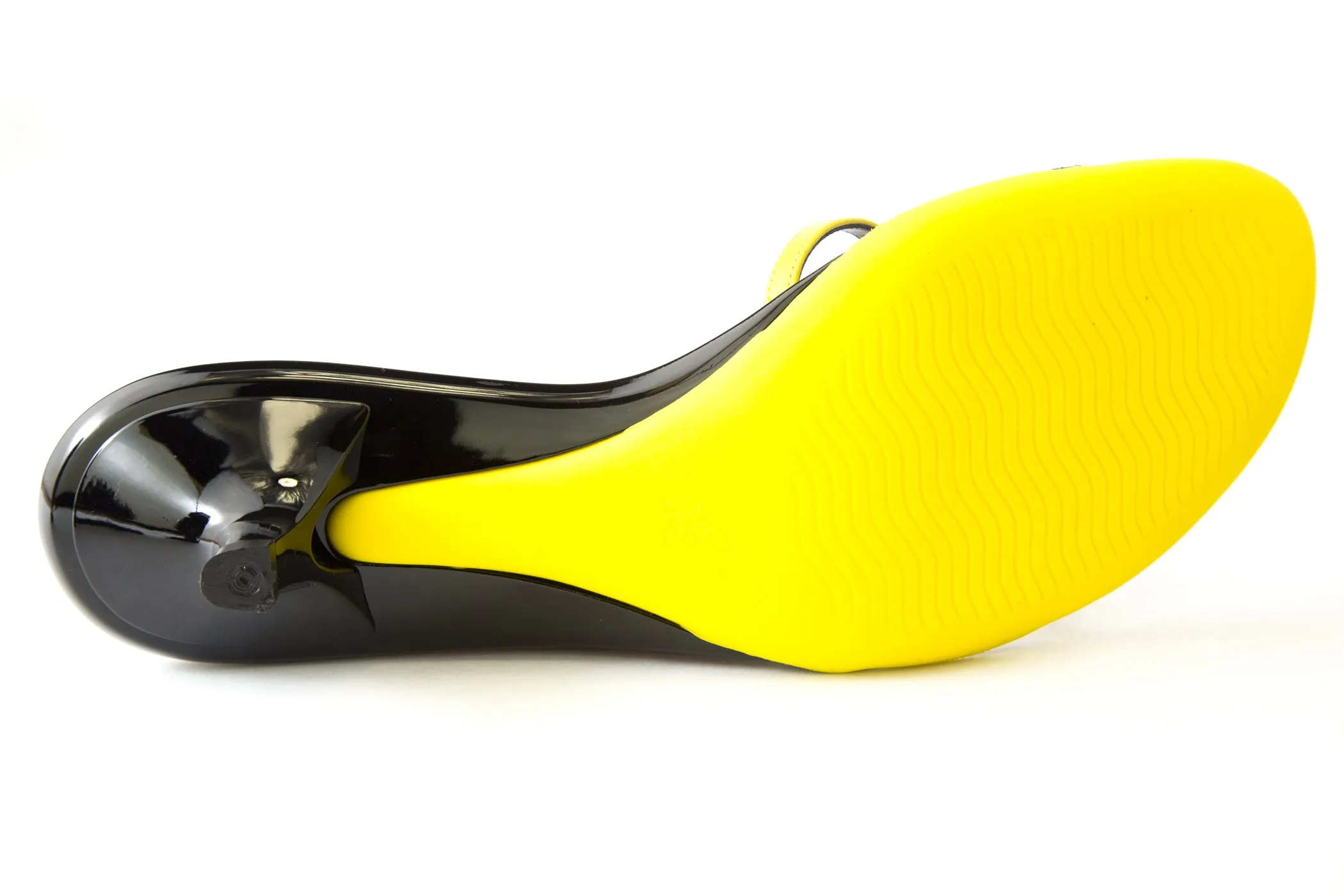 Hogan by TOD'S Slick Crossed Bands Shoes Black/Yellow