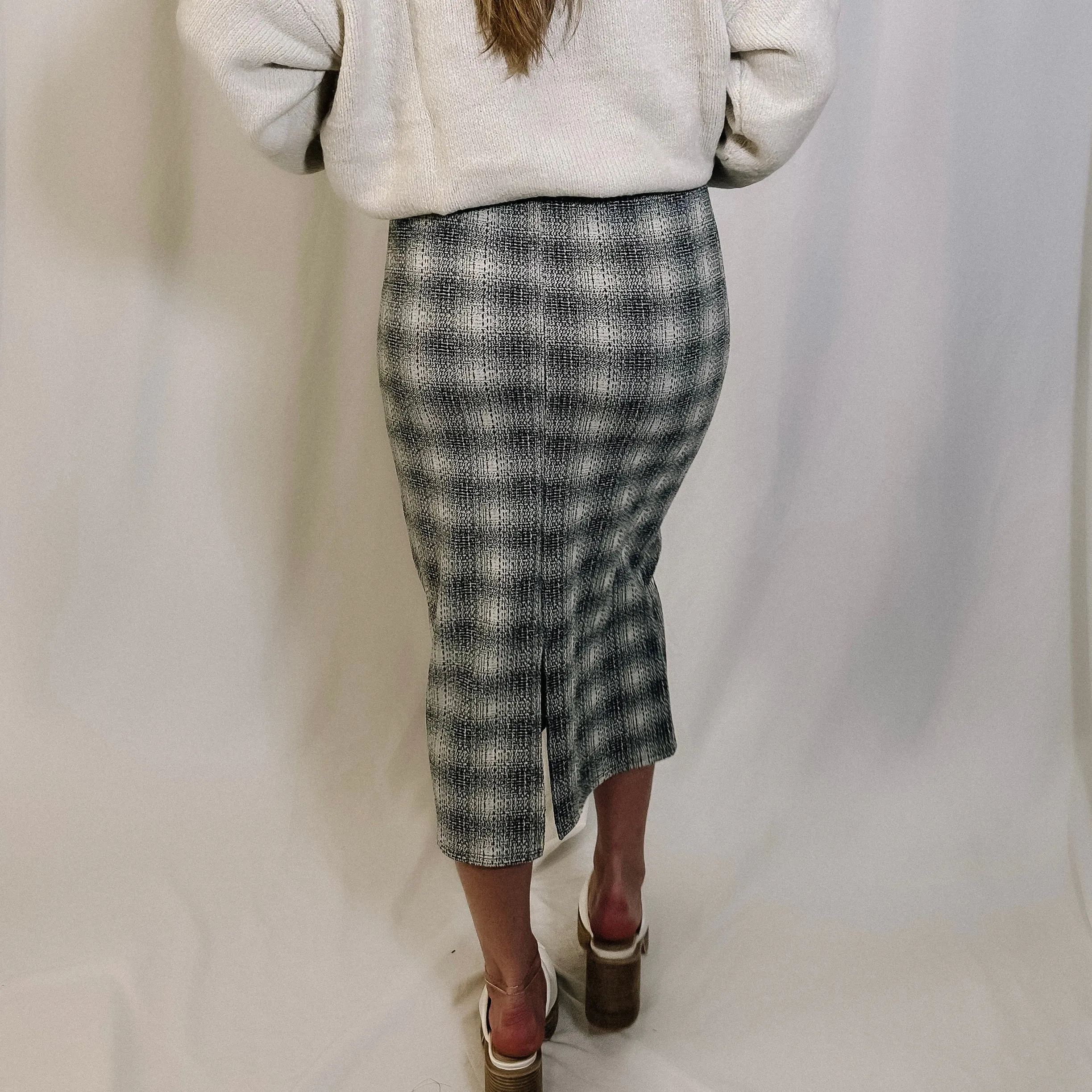 Holiday Social Plaid Midi Skirt