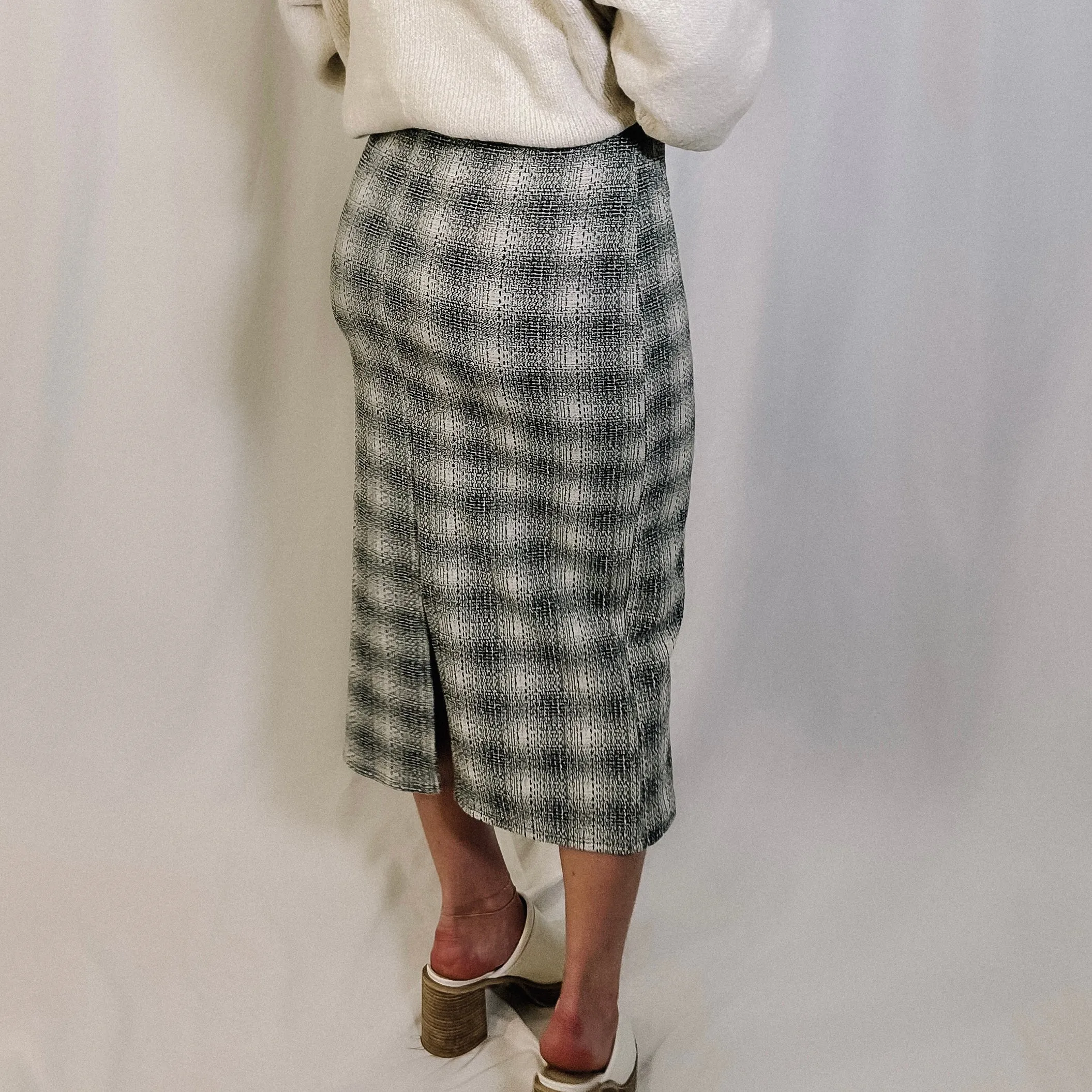 Holiday Social Plaid Midi Skirt