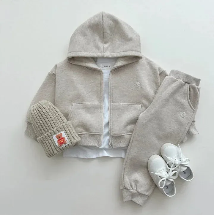 Hooded Casual Track Suit- Khaki  Hat and shoes not included