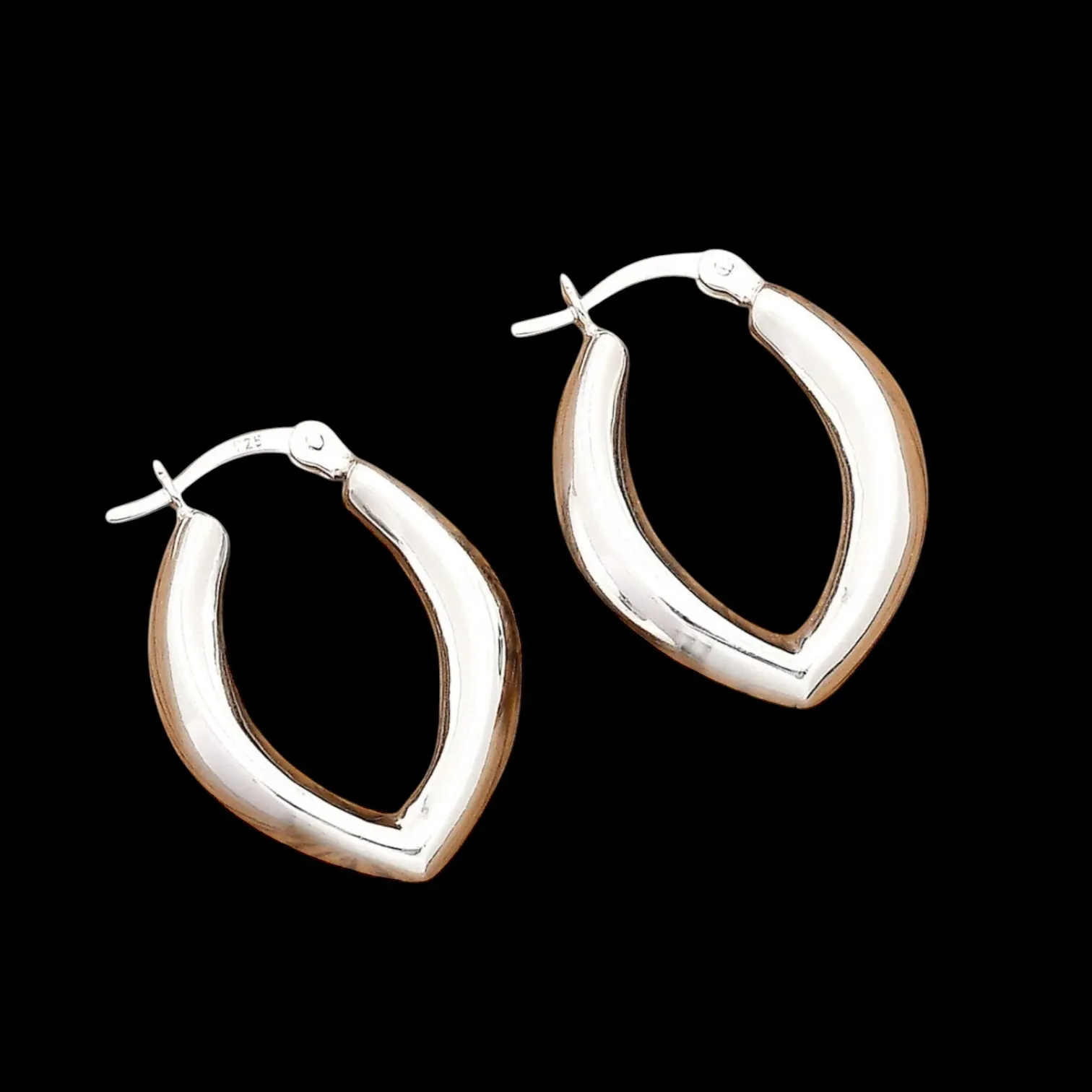 Hoops Solid 925 Sterling Silver Earrings