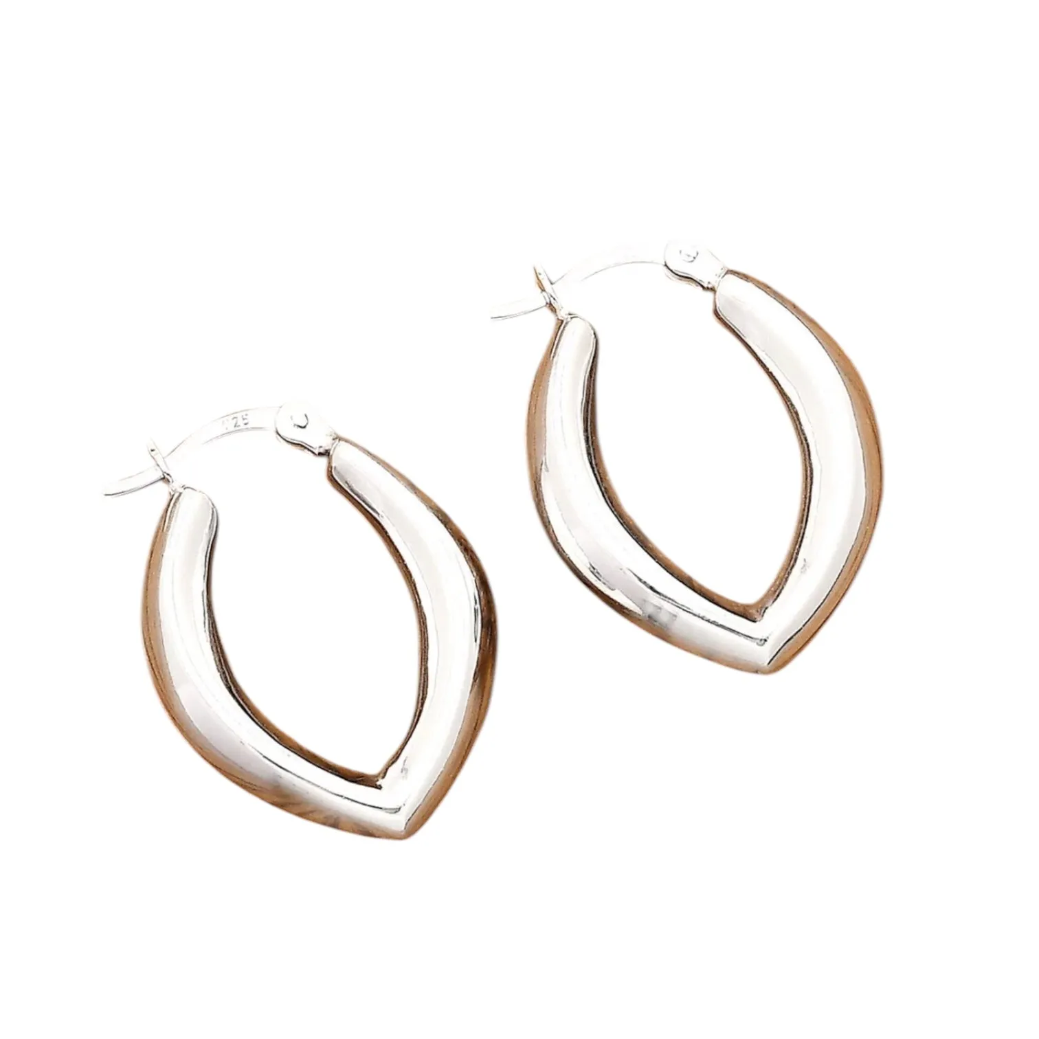 Hoops Solid 925 Sterling Silver Earrings