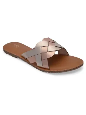 Hydes N Hues Women Pink Colourblocked Open Toe Flats