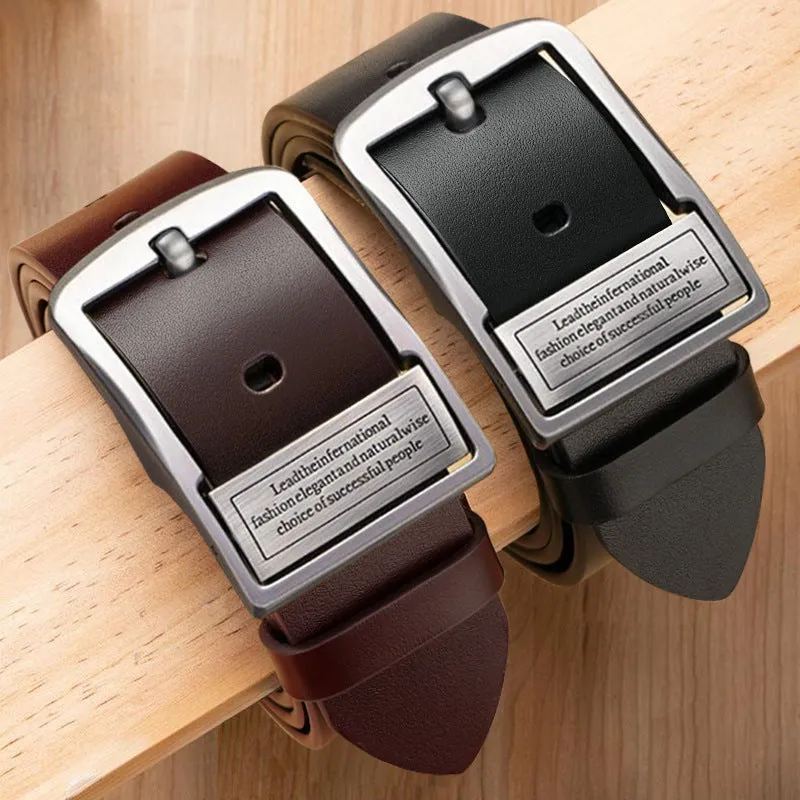 INSTOCK- Leather pin buckle business casual cowhide belt for men