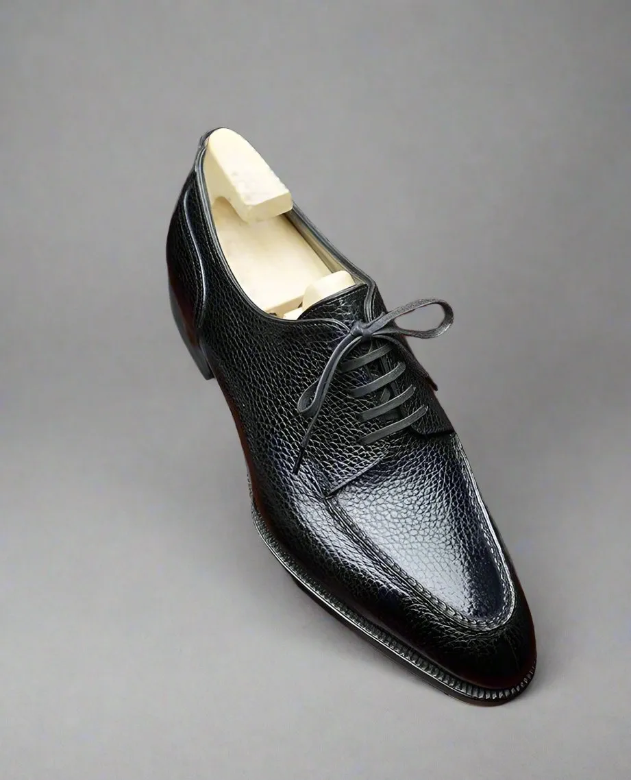 Italian Black Leather Laura Brogue Derby Oxfords - Formal Shoes