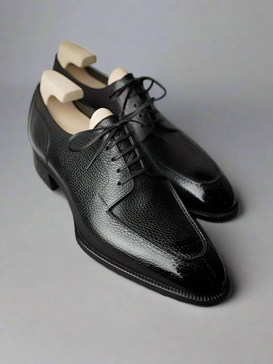 Italian Black Leather Laura Brogue Derby Oxfords - Formal Shoes