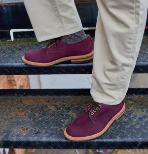 Italian Burgundy Suede Leather Round Toe Derby Oxfords - Formal Shoes