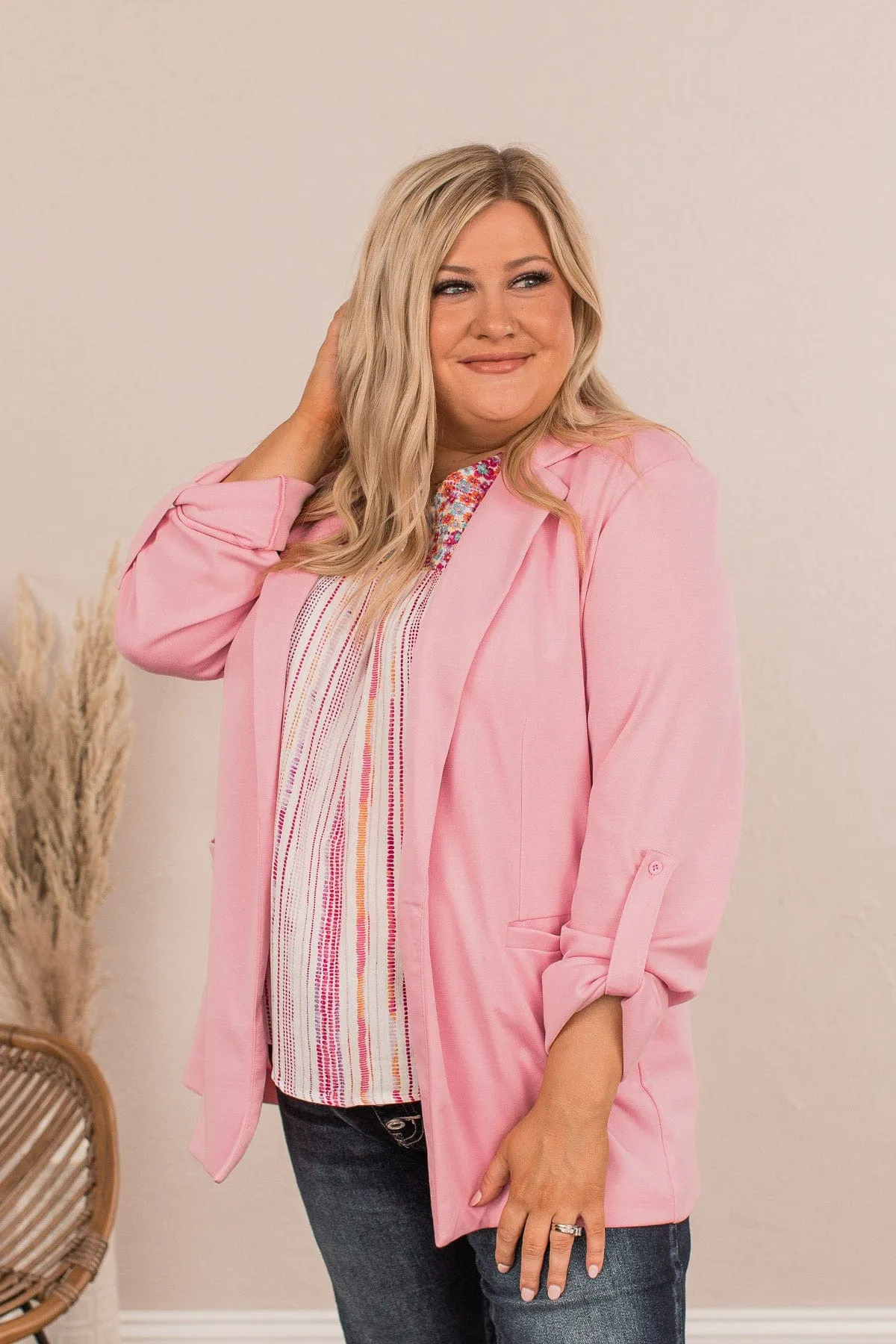 It's Just Business Casual Blazer- Pink