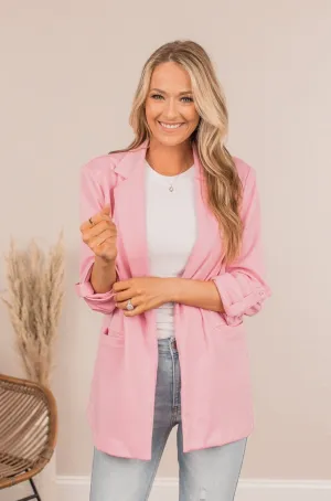 It's Just Business Casual Blazer- Pink