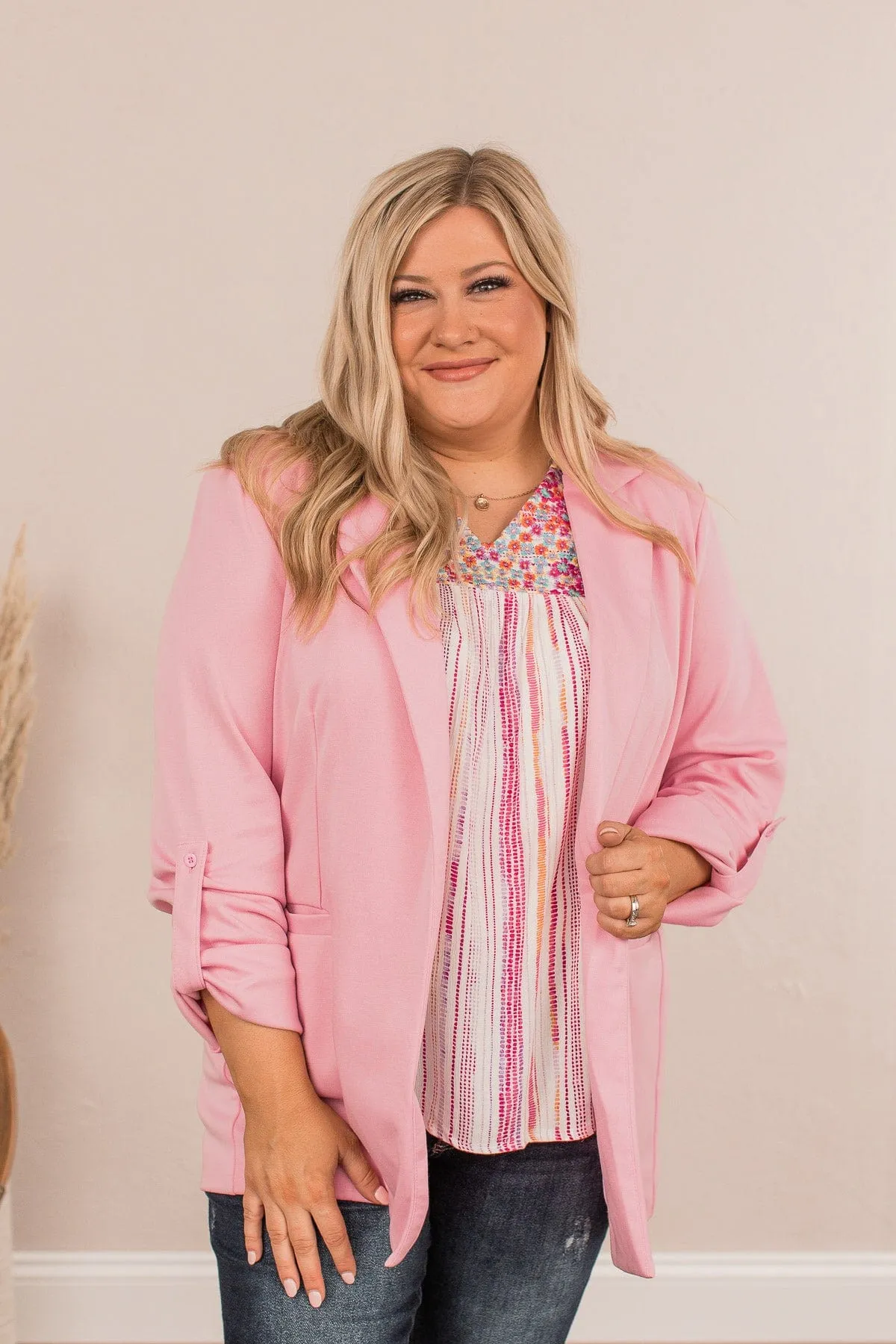 It's Just Business Casual Blazer- Pink