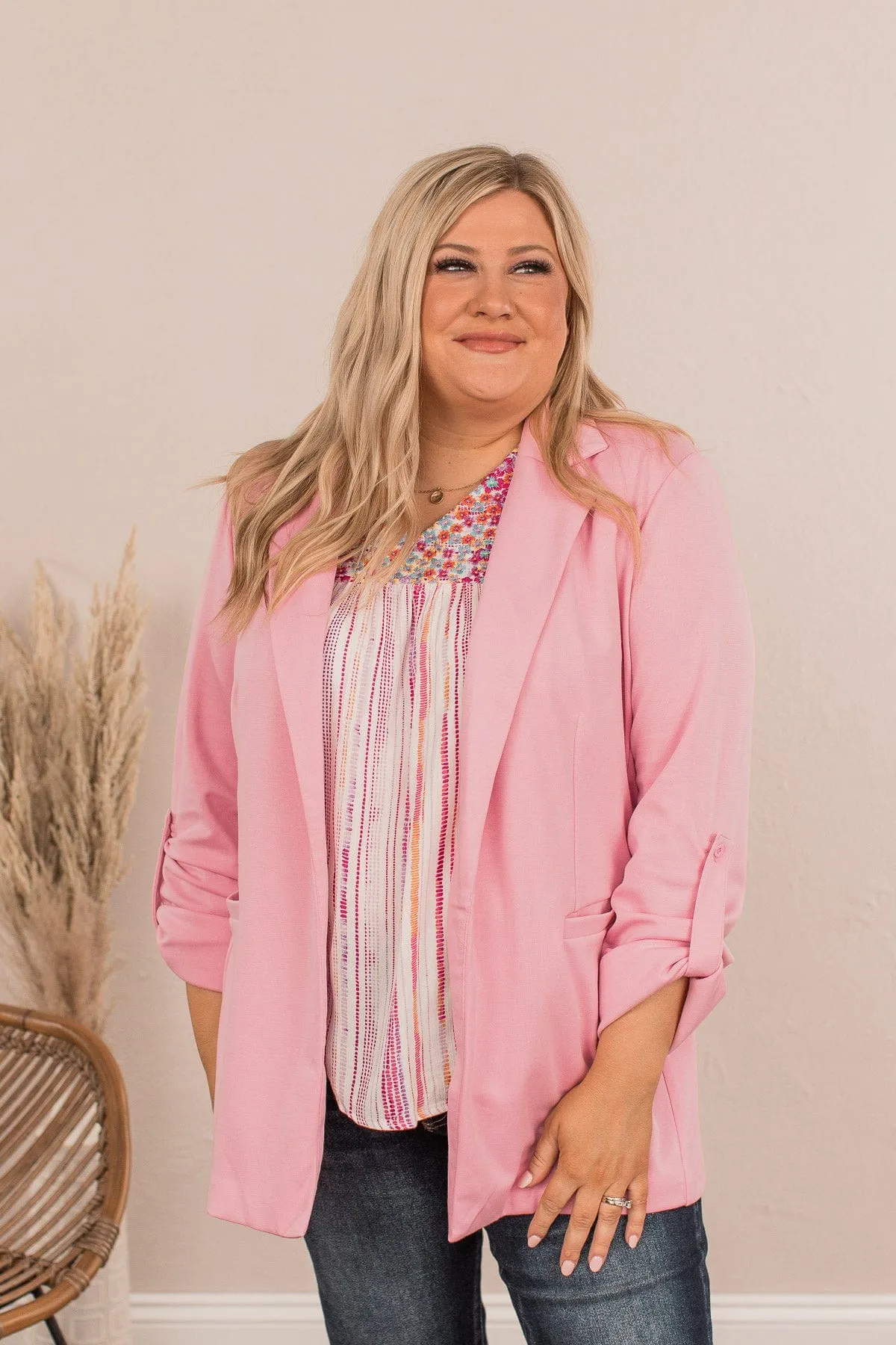 It's Just Business Casual Blazer- Pink