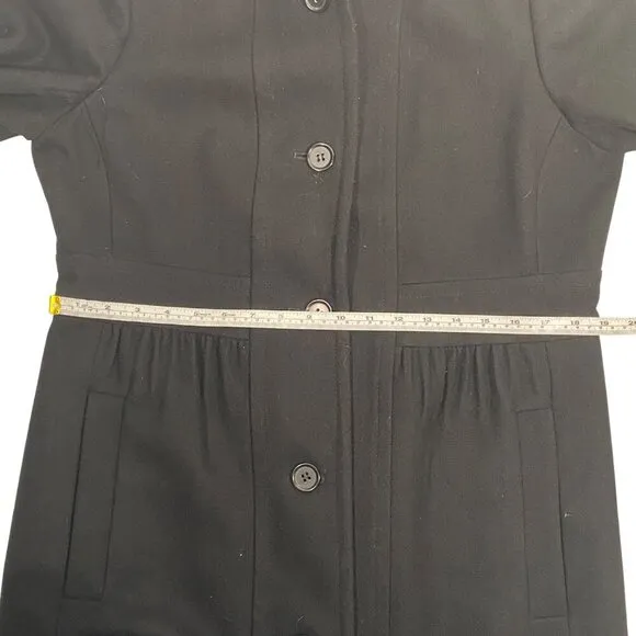 J.Crew Factory wool blend Y2K pea coat pleated dressy neutral black women’s 14