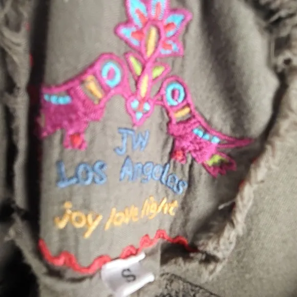 Johnny Was JW Los Angeles Embroidered Tiered Dress Floral Casual Brown Size S