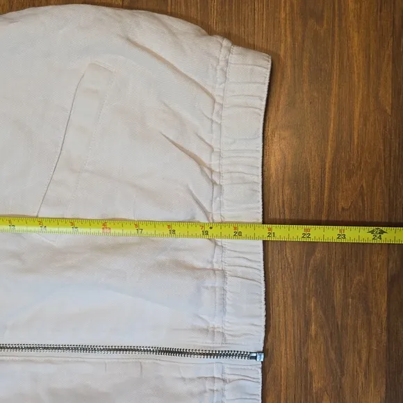 Joie White Linen Lightweight Bomber Style Jacket