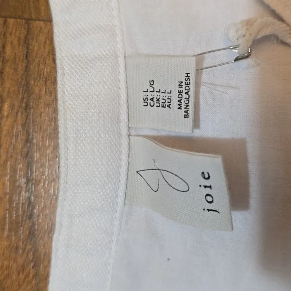 Joie White Linen Lightweight Bomber Style Jacket