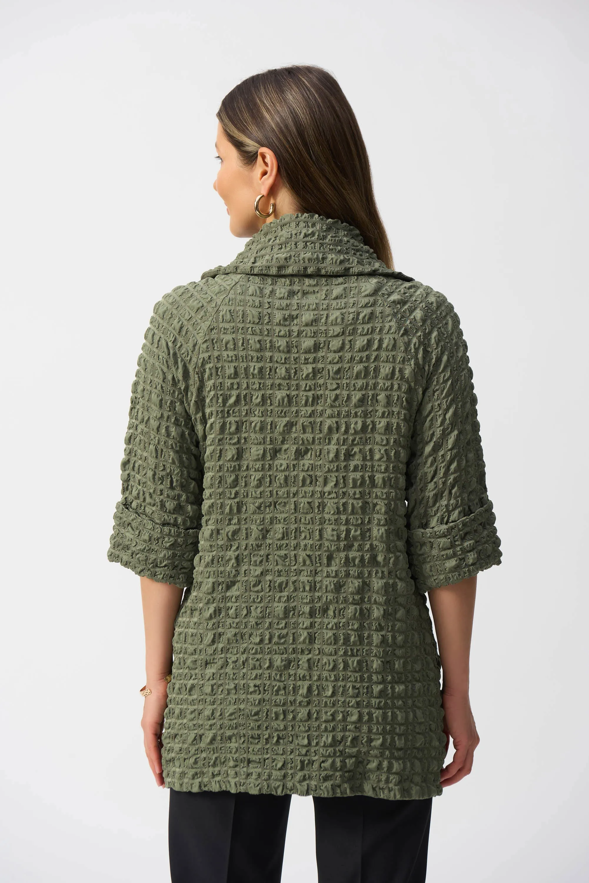 Joseph Ribkoff Bubble Jacquard Trapeze Coat
