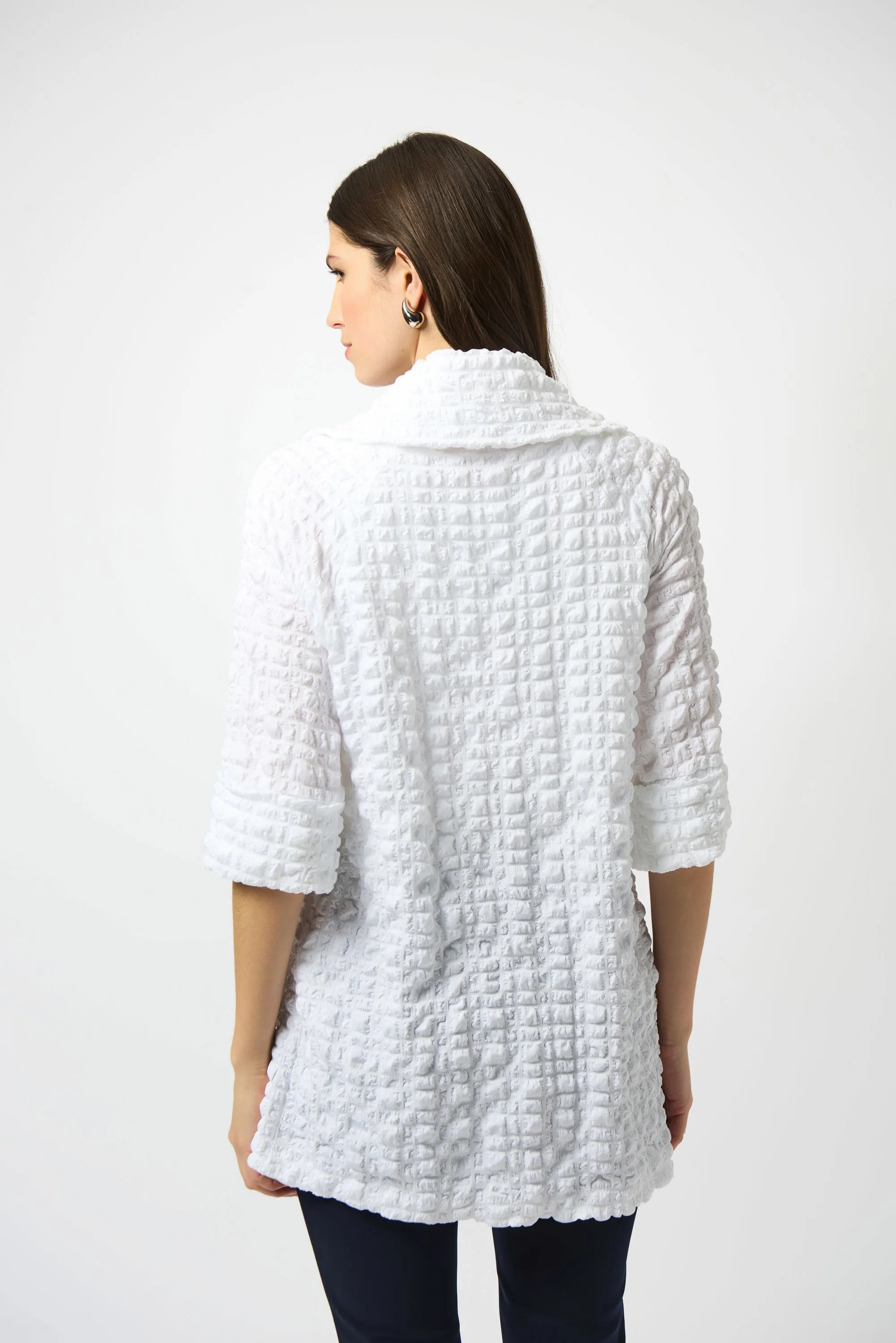 Joseph Ribkoff Bubble Jacquard Trapeze Coat