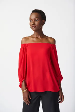 Joseph Ribkoff Georgette Off-Shoulder Flared Top