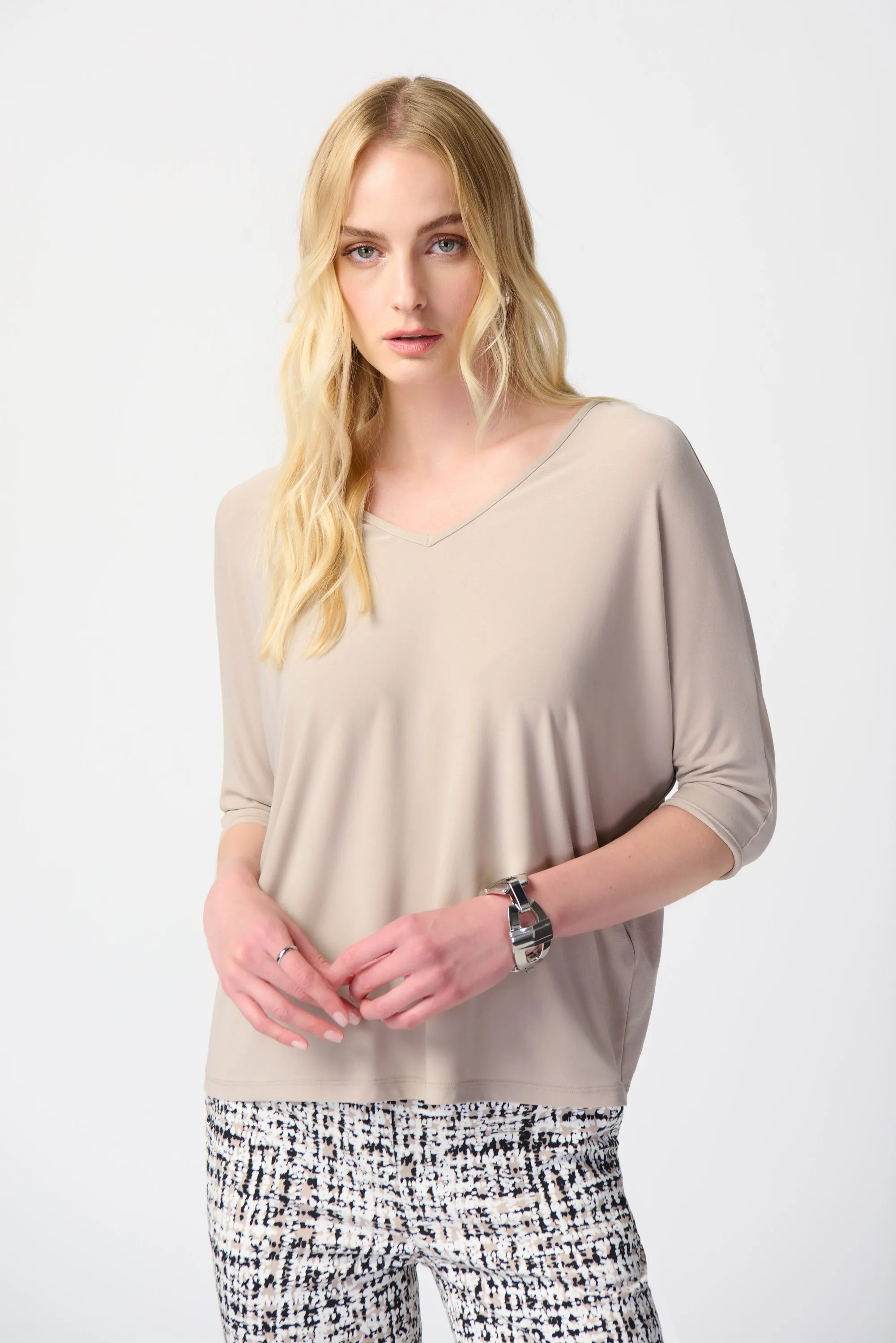 Joseph Ribkoff Silky Knit Reversible Boxy Top
