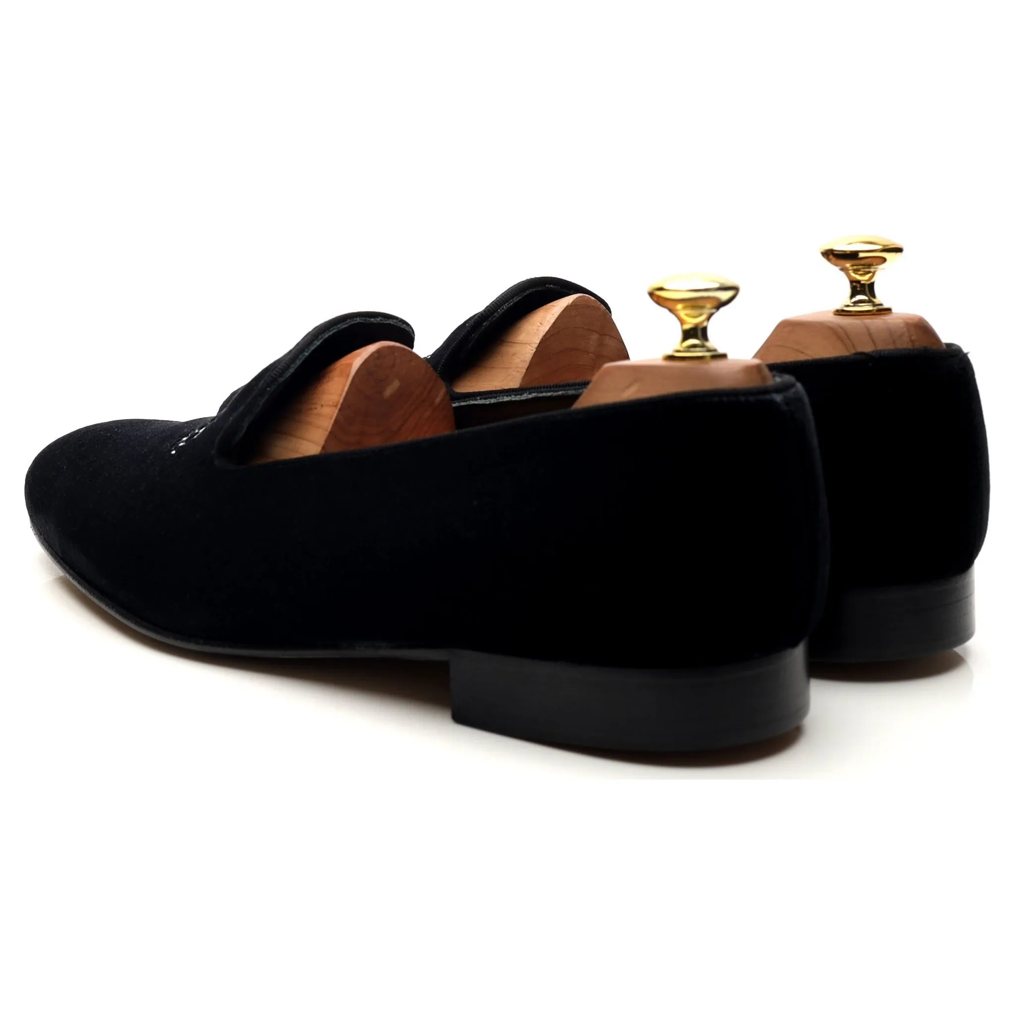 'Jubilee' Black Velvet Slippers UK 8.5 F